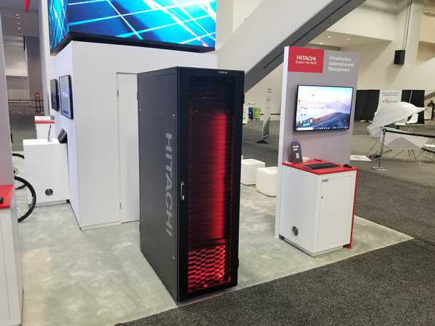 A Hitachi Unified Compute Platform (UCP) RS on display at VMware Explore 2022. Hitachi and VMware showcased integrations between their products during the event, held in San Francisco. Photo by Wade Tyler Millward.